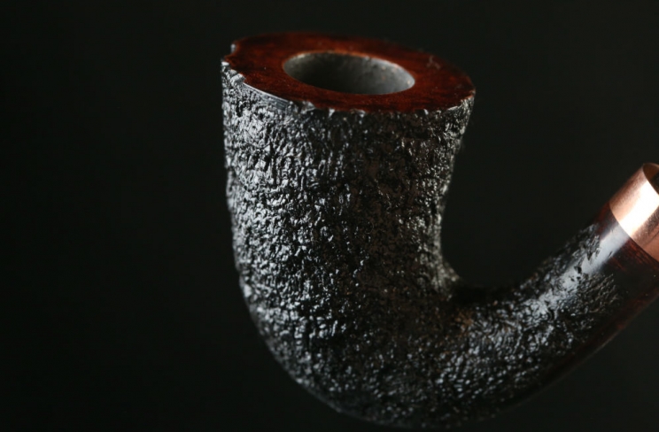 Calabash curved drilling rusticated copper ring