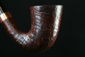 Calabash curved drilling sandblasted copper ring